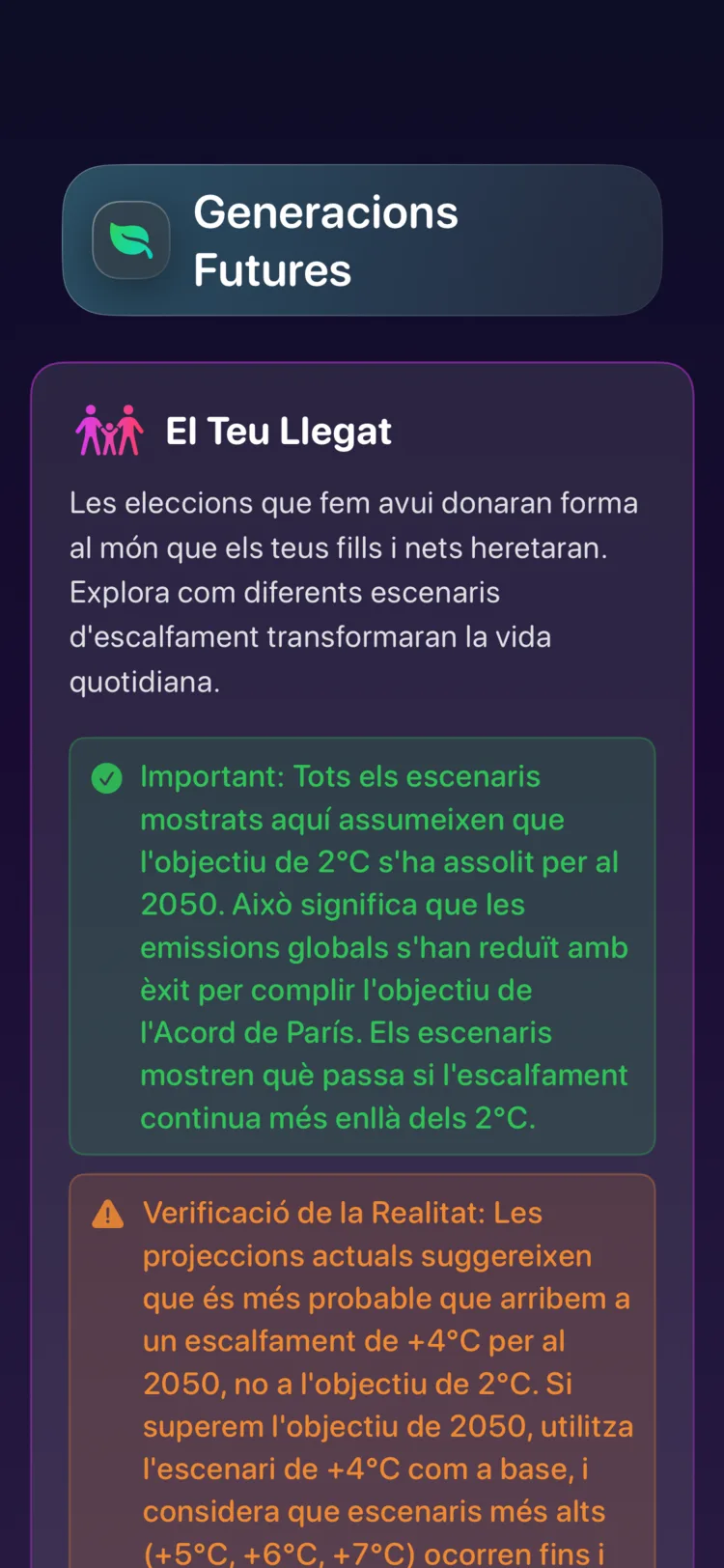 Generacions Futures de Decarbonr: com els escenaris d'escalfament donen forma al món que hereten els infants