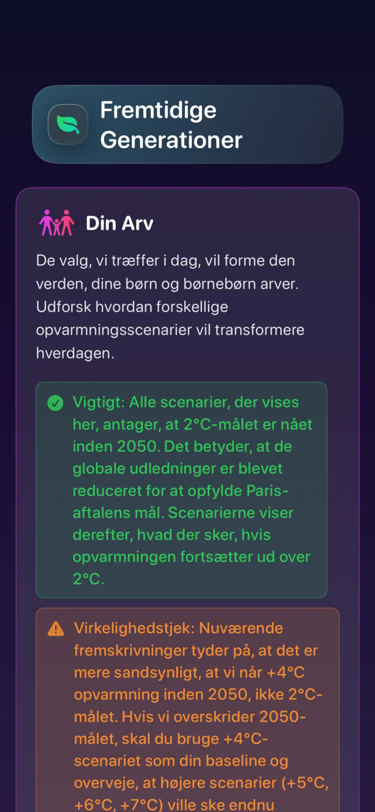 Decarbonr Fremtidige Generationer: hvordan opvarmningsscenarier former den verden, børn arver